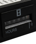 Industrial Hour Meter With Mechanical Display, Accumulating Timer Gauge close-up showing hours measured for maintenance tracking