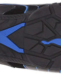 Underside view of Rio Black Industrial Work Shoe With Aluminum Toe Cap, Oil And Slip-Resistant Outsole, IdCELL Heel Shock Absorption