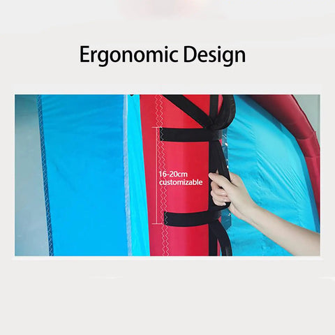 Close-up of ergonomic design feature on Inflatable Wing Surfboard Kite For Foil Wing Surfing And Handheld Kitesurfing With Hydrofoil Ready Design All In One Water Sports Gear Includes Backpack Easy Inflation No Fuss Setup For Quick Stable Lift, showing adjustable handle.