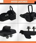 Anti Theft Hood Lock Latch Kit for Jeep Wrangler JL JT Gladiator 2018 2019 2020 2021 2 Door and 4 Door Locking Hood Latches With Keys