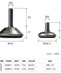 Heavy Duty M8 Threaded Furniture Levelers Set Of 4 Adjustable Glides For Chairs Desks And Cabinets Built To Last Wobble Free Stable Load Bearing 27mm Height with dimensions and specifications displayed