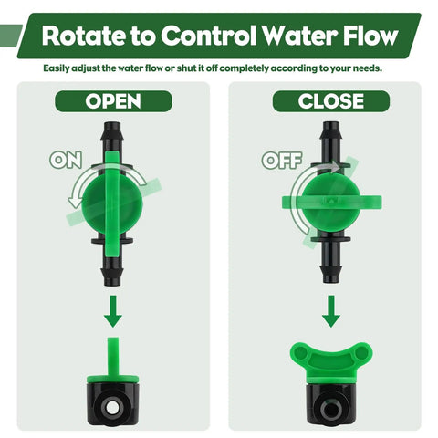 Quarter Inch Drip Irrigation Valves Set Of 30 Barbed Shut Off Switches For Four To Seven Millimeter Tubing Open Close Control