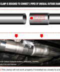 Image of Top Tier 2.5 Inch Lap Joint Band Clamp For Exhaust Systems 304 Stainless Steel Pipe Connector during installation.