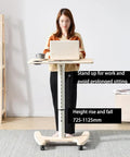 Smooth Operator Pneumatic Rolling Standing Desk With Pro Grade Swivel Casters For Home Office Laptop Workstation Quick Height Flex, user working while standing.