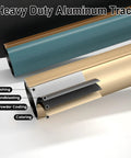 Heavy Duty Curtain Rod Set With Aluminum Alloy Brackets And Rings, Wall Mounted Drapery Rod For Sliding Doors, No Snag Glide, Patio, Living Room Or Bedroom, Smooth Glide Track System, Gold Finish, 4.9 Ft. aluminum track finish options