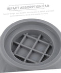 Close-up of grey 8 Pack Anti Skid Heightening Pads For Washing Machines And Fridges, featuring grid design for noise reduction.
