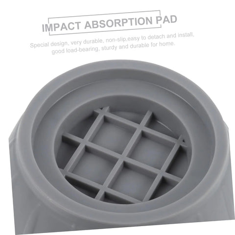 Close-up of grey 8 Pack Anti Skid Heightening Pads For Washing Machines And Fridges, featuring grid design for noise reduction.