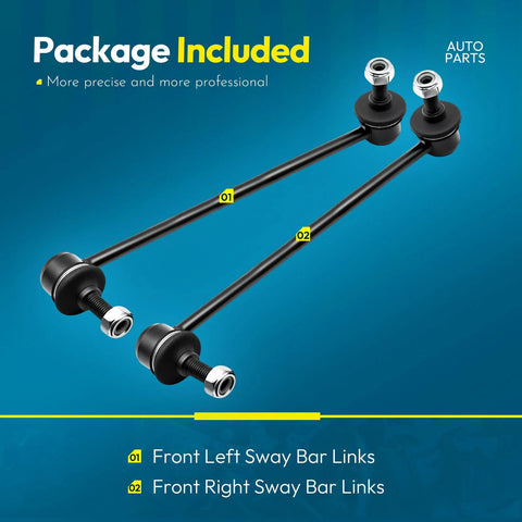 Two-piece front sway bar links with ball-joint ends for Audi and VW models.