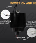Heavy Duty Electric Chandelier Hoist Motorized Pendant Lift System With Remote Control For Adjustable Heights Up To 15 Meters And Heavy Loads, showcasing power supply connections.