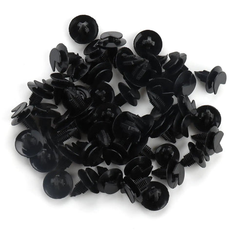 50 Pack Tough As Nails Plastic Auto Trim Door Clips For Vehicle Panels With Secure 9mm Hole Lock Universal Snap Fasteners For Jeeps And Old Beaters Keeping Your Dash Boards Nice And Squat, black nylon snap clips.