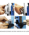Heavy Duty Vertical Belt Sander 1500 Watt Belt Grinder And Polisher For Quick Change Sandpaper And Precision Finishing Rock Solid 220 Volt Shop Workhorse showing hands inserting materials for sanding.