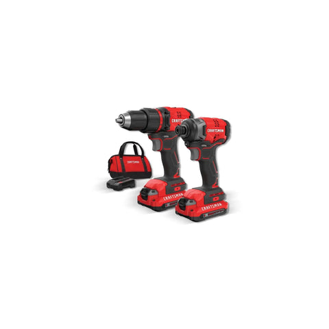 V20 Max Cordless Drill And Impact Driver Combo Kit With Two Batteries And Charger, Brushless Motors For Longer Run Time, drill and driver