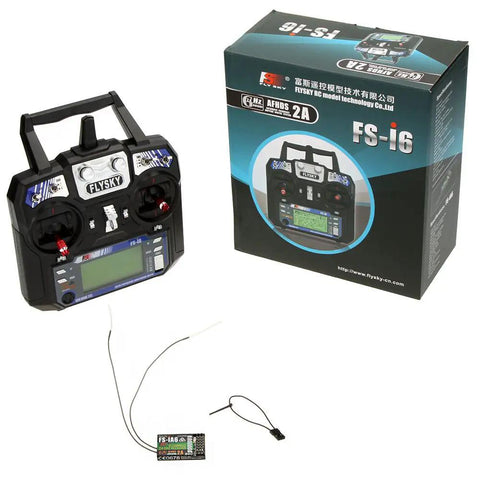 Beefy Rock Solid AFHDS 2A 2.4GHz 6CH RC Transmitter For Helicopters And Gliders With FS IA6 Receiver, Mode 2, and Box