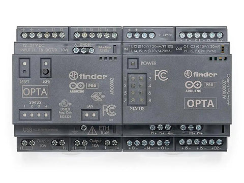Pro Opta EXT Analog Expansion Module For Micro PLC With 6 Programmable Inputs 2 Outputs 4 PWM Channels shown with connectors