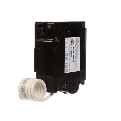 Side view of Q115DF 15 Amp AFCI GFCI Dual Function Circuit Breaker For Load Centers Plug-On Style With LED Trip Indicator