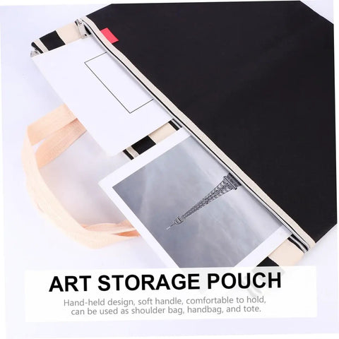 All In One Art Storage Pouch with Zipper File Bag showing documents and artwork inside