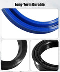 Hydraulic Cylinder Seal Kit For Front End Loaders Built Tough Pro Grade Replacement Fits Two And A Half Inch Cylinders And One And A Half Inch Rod For Loader Models 235 245 310 315 345 385 542 And 220 With Two And A Quarter Inch Bore, blue and black seals