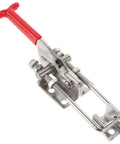 Adjustable Toggle Clamp Latch for Cabinets and Suitcases, heavy duty metal door latch with ultra strong grip, red handle