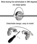 Heavy Duty 360 Degree Aluminum Alloy Ring Air Knife Blower For High Speed Industrial Pipe And Cable Drying With Powerful Even Airflow And Low Consumption Ideal For Surface Processing Equipment 51mm Model showing detachable design and installation process.
