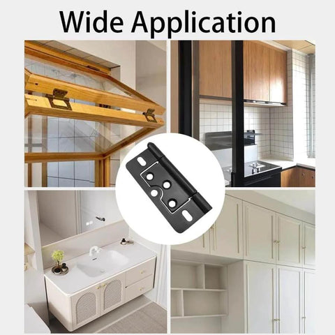 3 Inch Non Mortise Iron Door Hinges Heavy Duty Black Finish For Barn Doors Cabinets Garages Front Doors French Doors Shower Doors