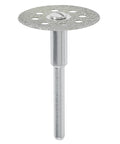 Diamond Cut Off Wheel With Mandrel For Rotary Tools, 7/8 Inch Diameter (22.2mm), diamond coated heavy duty cutting accessory.