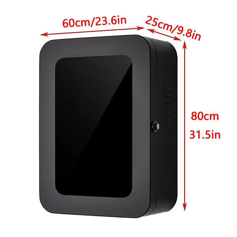 Heavy Duty EV Charger Wall Mount Armor With Secure Combo Lock And Wide Breeze Passages Indoor Outdoor, large size with dimensions shown.