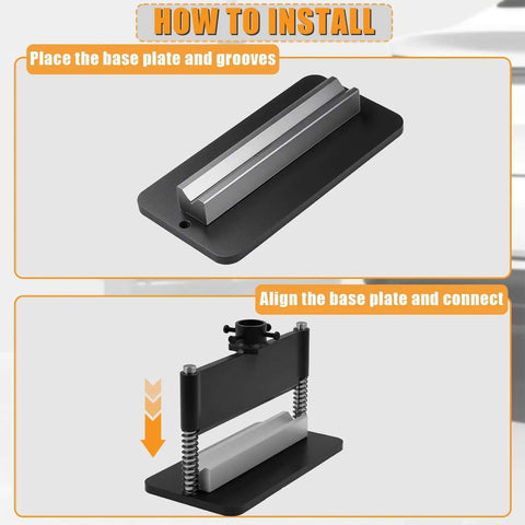 Installation guide for Heavy Duty 12 Inch Press Brake Attachment For 12 To 20 Ton Hydraulic Shop Presses With Dual Spring Design.
