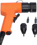Hot Rod High-Speed Pneumatic Rivet Nut Gun Kit 1500 RPM Self-Locking Air Rivnut Tool for Bolting M3-M4 Fasteners on Cars and Shops with 1/4-Inch Air Hose, orange alloy steel body with M3 and M4 bits