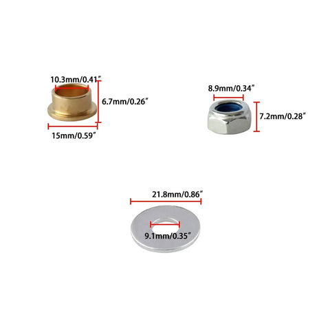 Dimensions of components from Door Hinge Pin And Bushing Repair Kit For 1999 Up GMC Sierra Silverado Chevy Truck SUV