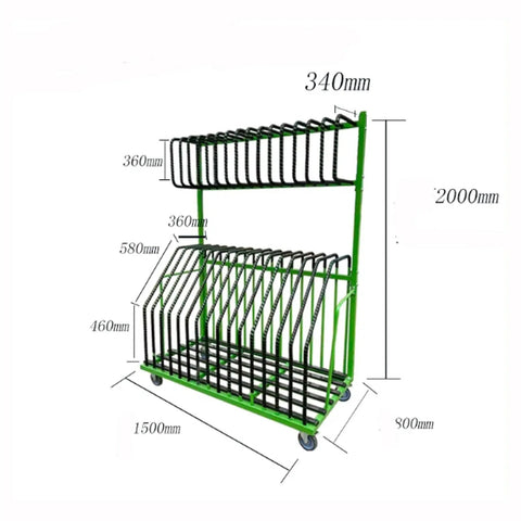 Super Heavy Rolling Storage Cart, Multi Level Tool Organizer, Hella Durable Industrial Utility Rack with solid steel shelves, two levels.
