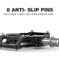 Flat Pedals For Mountain Bikes Aluminum Platform With Sealed Bearings 9 16 Inch Spindle Lightweight Durable Grippy Black
