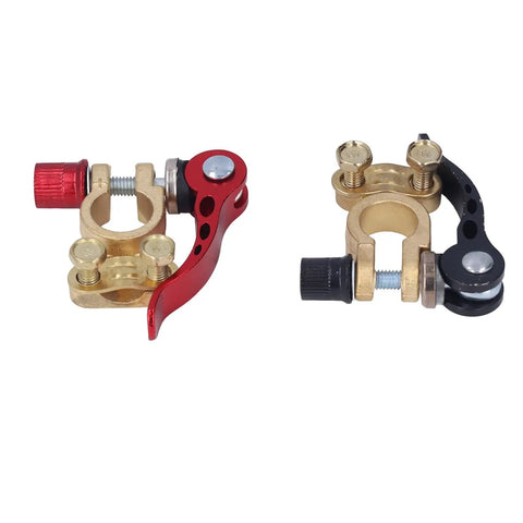 2 Pack Car Battery Terminal Clamps For Quick Disconnect And Release Positive Negative Power Terminals Heavy Duty Brass Aluminum