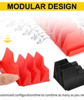 Magnetic Wrench Organizer And Collapsible Magnetic Parts Trays For SAE And Metric Tools, red labeled slots, modular storage