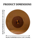 Top view of brown tempered glass lazy susan turntable with heavy duty build, showing dimensions for silent 360 degree spin.