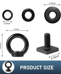 4 Pack T Track Mount Tie Down Anchors For Roof Racks M8 Stainless Steel T Slot Bolts And Rings Kit, product size details