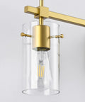 Close-up of the Gold Three Light Bathroom Vanity Fixture Set For Mirror And Wall Sconce, clear glass shade, easy installation feature.