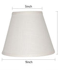 Barrel White Small Lamp Shade For Table Lamps Replacement 5x9x7 Inch Fabric Cloth Spider Model Dimensions Displayed