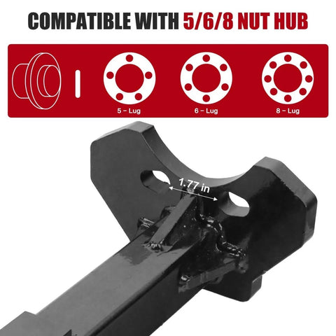 Heavy Duty Wheel Hub Removal Tool For Cars And Trucks Universal Bearing Extractor Compatible With 5, 6, 8 Lug Hubs