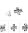 180 Degree Zinc Alloy Invisible Folding Door Hinge For Cabinets And Sliding Doors Concealed Cross Hidden Hinge Durable Heavy Duty Hardware