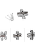Hidden Hinges For Cabinet And Sliding Doors, Rustproof Zinc Alloy Build, 180 Degree Swing For Full Reveal with screws