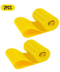 Yellow PVC rim strip rim tape fat tire liner anti puncture for 20 inch bikes 2 pack rolled out on white surface.