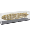 Unassembled Hindenburg Zeppelin Airship Model Kit In 1 To 453 Scale With Laser Cut Wood Puzzles For Adults in display case.