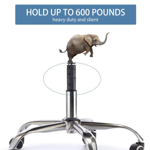 Office Chair Gas Lift Cylinder Stop Replacement Easy Install Clamp No More Sinking For Large Piston Cylinders Durable Injection Molded Plastic Replacement Part For Office Chairs shown with elephant on top.