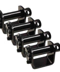 4 Pack Weld-On Winch For Flatbed Trailers Under Mount Heavy Duty Tie Down Cargo Winch 5500 Lb Working Load Fits 2, 3 Or 4 Inch Straps Up To 30 Ft Capacity Standard Winch, black steel, side view
