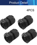 4 Pack Cable Gland Kit M20x1.5 Waterproof Plastic Strain Relief For 6-12mm Cables, Cord Connectors, Electrical Conduit Fittings
