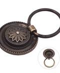 Antique Round Drawer Pulls Vintage Style Knobs for Furniture Cabinet Cupboard Dresser Bronze Finish Zinc Alloy 8 Pieces