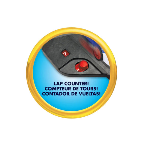 Lap counter detail from Sonic Racing CrossWorlds Slot Car Track Set With Rad Double Loop Action, Sonic And Shadow 3.5 Inch Cars.