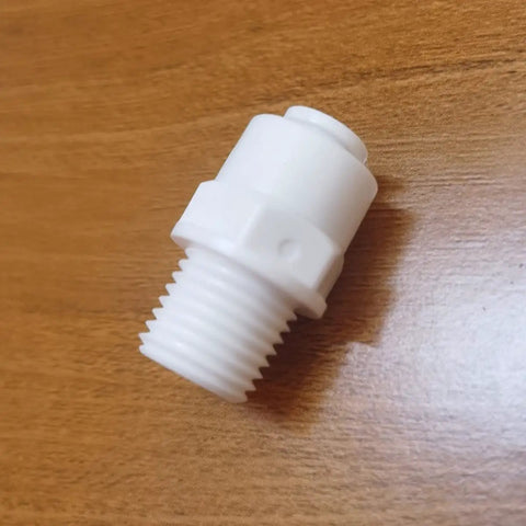 Push To Connect Tube Fitting One Quarter NPT Male To One Quarter OD Tube Quick Connector For Water Purifiers And RO DI Filtration Systems White 10 Pack Easy Install Durable Construction For Home And Industrial Use