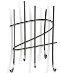 Slick Wall Mount Coat Rack With Sturdy Round Metal Hooks To Hang Your Daily Gear In The Entryway Or Bedroom Closet Without Scratching Jackets No Hassle, black metal finish.