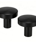 Knockout Matte Black Bifold Closet Door Knobs Featuring Round Cabinet Pulls Durable Aluminum Alloy Build, 1.18 inch diameter.
